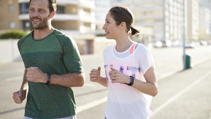 Una pareja de jogging