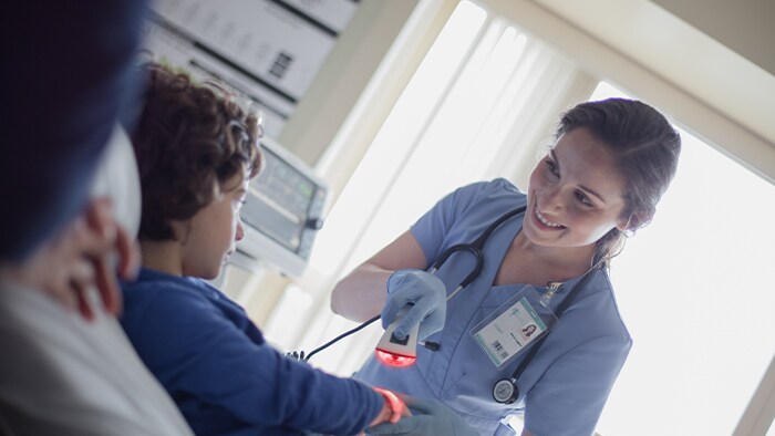 Nurse with patient