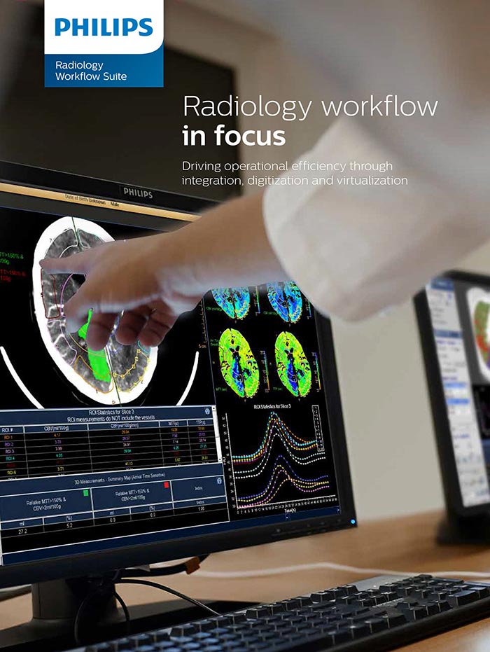 Portada del folleto del paquete de flujo de trabajo de radiología de Philips