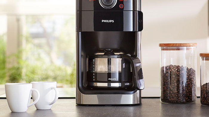 Cafetera Filtro C/Molinillo Philips Grind & Brew HD7767/00 Negro