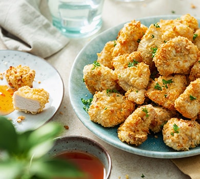 nuggets de pollo caseros en la freidora de aire