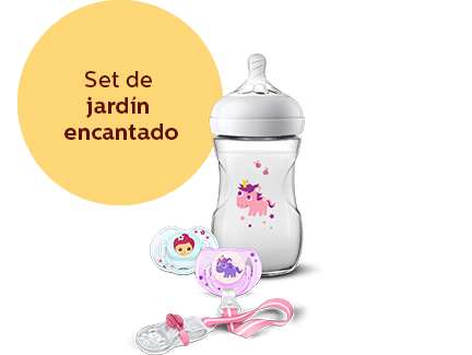 Set de regalo de biberones con unicornio para bebés