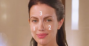 paso 2: dividir la cara en tres zonas