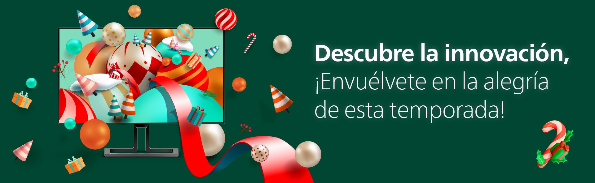 Philips Monitors Happy Holidays Christmas 2023 banner