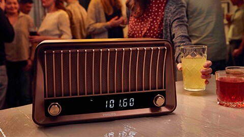 Altavoces Bluetooth vintage de diseño retro con radio de Philips - TAVS700