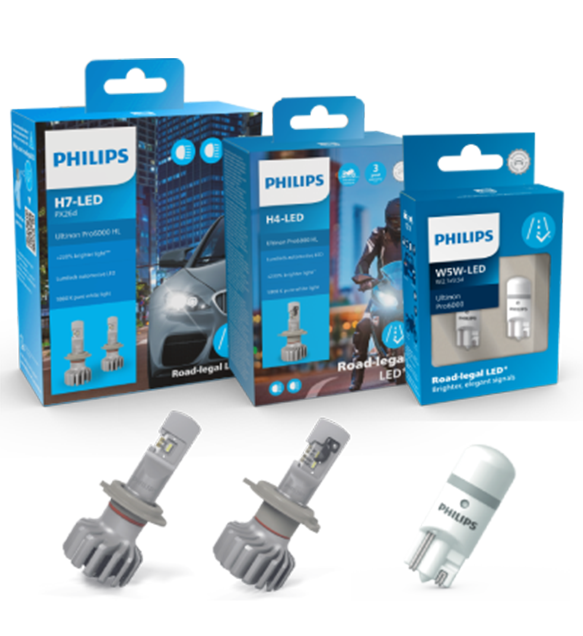 Philips H4 Ultinon Pro6000 LED: luces LED homologadas para moto