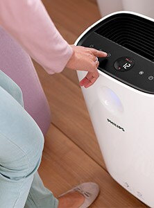 Air purifier in use