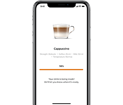 Philips coffee+ app, Prepare su café forma remota