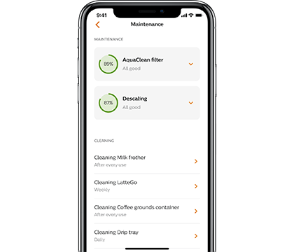 Philips coffee+ app, Reciba actualizaciones de mantenimiento en la aplicación