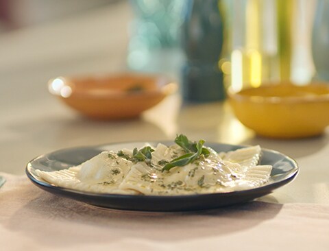 Ravioli de espinacas y ricotta