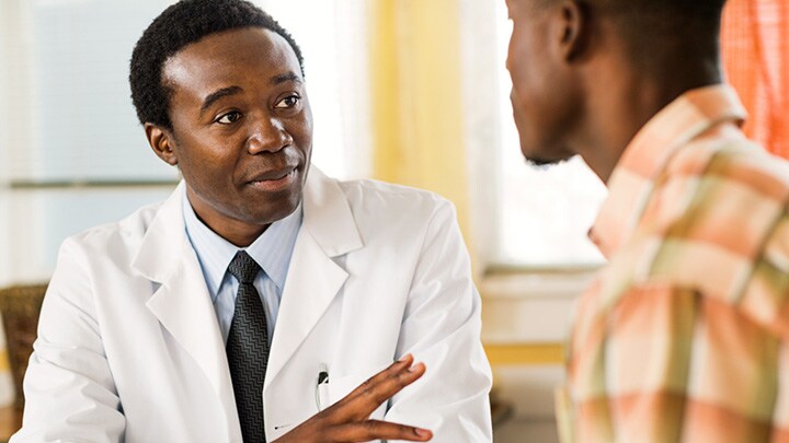Patient being consulted by doctor